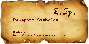 Rapaport Szabolcs névjegykártya