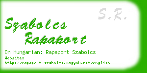 szabolcs rapaport business card